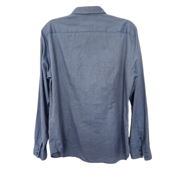 John Varvatos Mens Slim Fit Button Down Blue Dress Shirt Size Small. - Picture 3 of 14